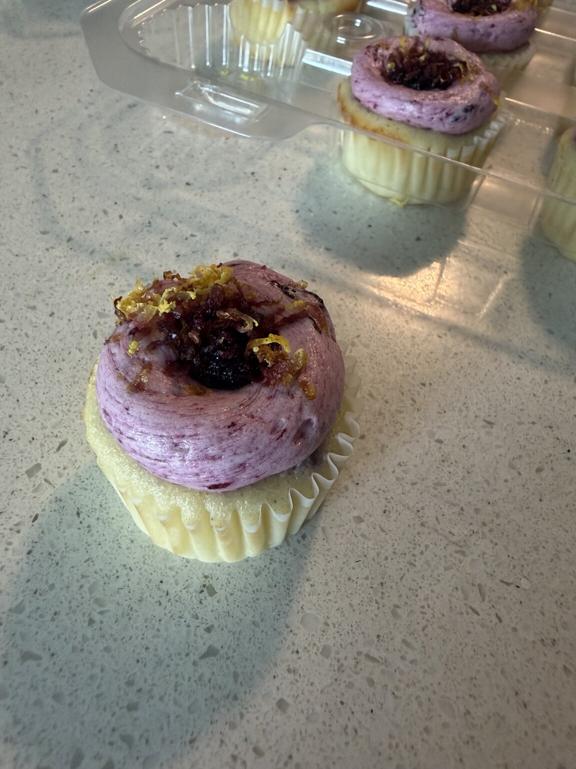 Berry and lemon specialty cupcake